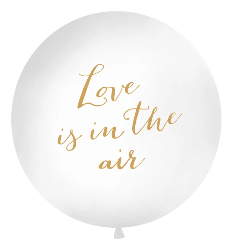 Kæmpe Ballon m/Guld Skrift - ''Love is in the Air''