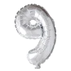 Kæmpe Sølv Folie Tal Ballon (ca. 100 cm.) - 9 Tal