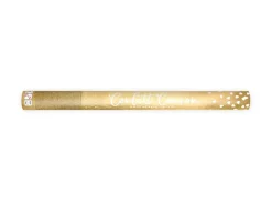 Konfetti Rør m/Metallisk Guld Hjerte Konfetti, 60 cm