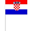 Kroatisk Papirflag på Pind, 27 x 20 cm