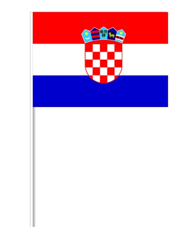 Kroatisk Papirflag på Pind, 27 x 20 cm