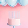 Lange Fødselsdags Kagelys i Pastel Lyseblå, 12 stk