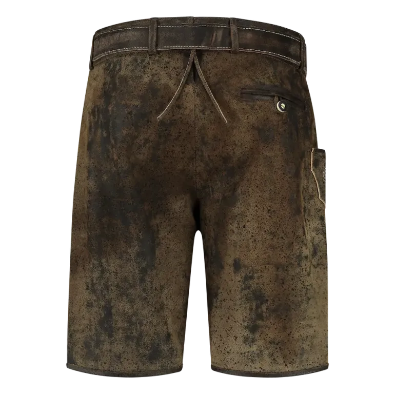 Lederhosen i Ægte Læder m/Bælte - Vintage Brun