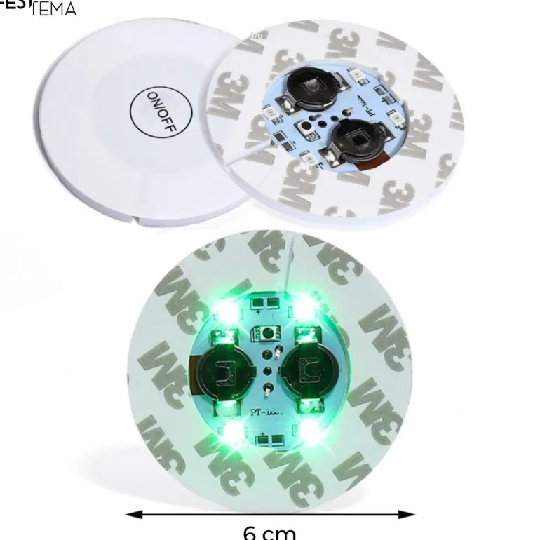 LED Skum Coaster m/Selvklæbende 3M Tape