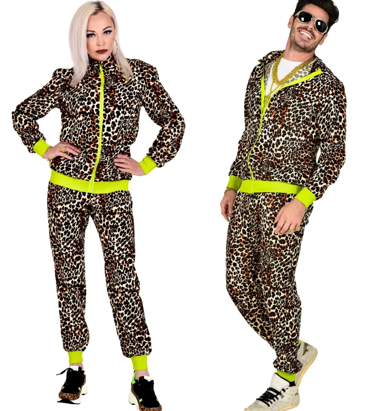 Leopard Tracksuit m/Neongul Lynlås