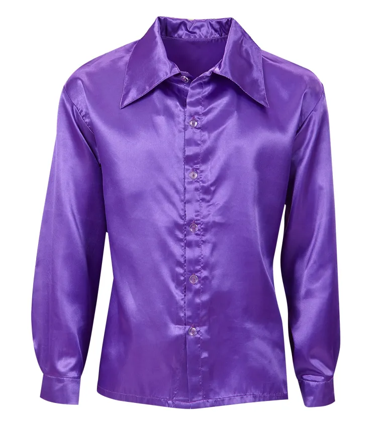 Lilla Satin Skjorte