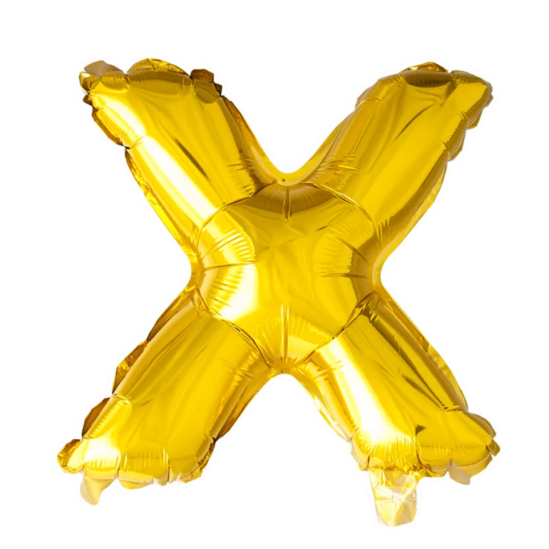 Lille Guld Folie Bogstav "X"