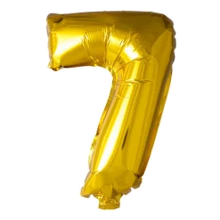 Lille Guld Folie Tal Ballon (ca. 40cm.) - 7 Tal