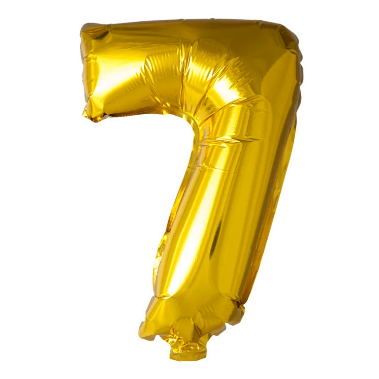 Lille Guld Folie Tal Ballon (ca. 40cm.) - 7 Tal