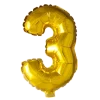 Lille Guld Folie Tal Ballon (ca. 40cm.) - 3 Tal