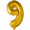 Lille Guld Folie Tal Ballon (ca. 40cm.) - 9 Tal