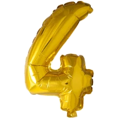 Lille Guld Folie Tal Ballon (ca. 40cm.) - 4 Tal