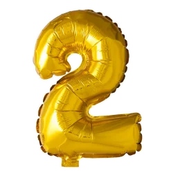 Lille Guld Folie Tal Ballon (ca. 40cm.) - 2 Tal