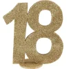 Lille Guld Glitter "18" Tal - Borddekoration