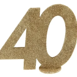 Lille Guld Glitter "40" Tal - Borddekoration