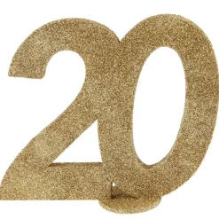 Lille Guld Glitter "20" Tal - Borddekoration