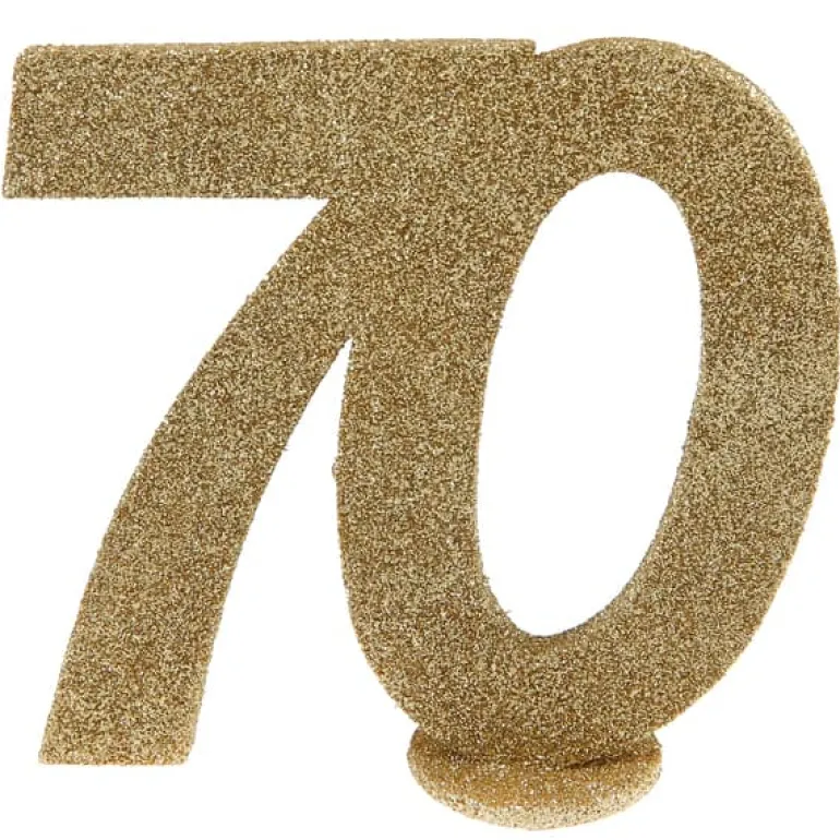 Lille Guld Glitter "70" Tal - Borddekoration