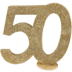Lille Guld Glitter "50" Tal - Borddekoration