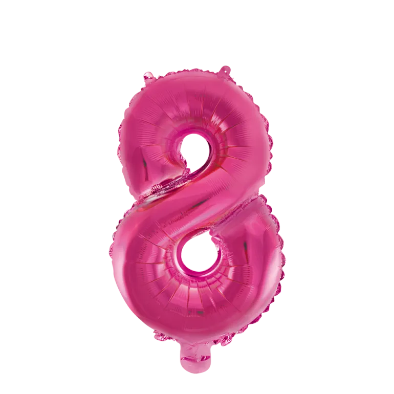 Lille Pink Folie Tal Ballon (ca. 40cm.) - 8 Tal