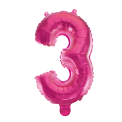 Lille Pink Folie Tal Ballon (ca. 40cm.) - 3 Tal