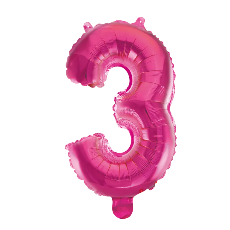 Lille Pink Folie Tal Ballon (ca. 40cm.) - 3 Tal