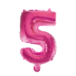 Lille Pink Folie Tal Ballon (ca. 40cm.) - 5 Tal