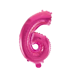 Lille Pink Folie Tal Ballon (ca. 40cm.) - 6 Tal