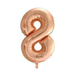 Lille Rosegold Folie Tal Ballon (ca. 40cm.) - 8 Tal