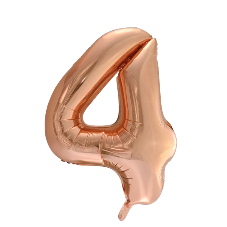 Lille Rosegold Folie Tal Ballon (ca. 40cm.) - 4 Tal