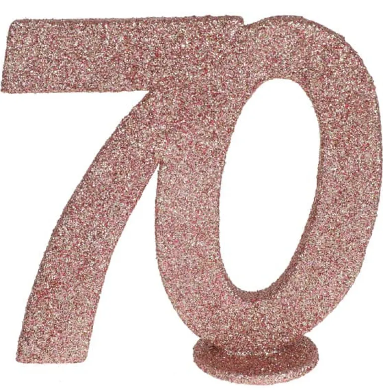 Lille Rosegold Glitter "70" Tal - Borddekoration