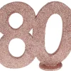 Lille Rosegold Glitter "80" Tal - Borddekoration