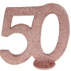 Lille Rosegold Glitter "50" Tal - Borddekoration