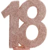 Lille Rosegold Glitter "18" Tal - Borddekoration