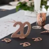 Lille Rosegold Glitter "20" Tal - Borddekoration