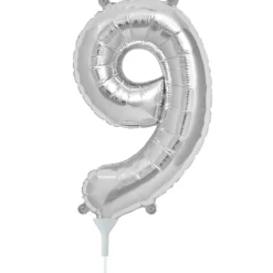 Lille Sølv Folie Tal Ballon (ca. 40cm.) - 9 Tal
