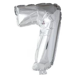 Lille Sølv Folie Tal Ballon (ca. 40cm.) - 7 Tal