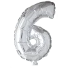 Lille Sølv Folie Tal Ballon (ca. 40cm.) - 6 Tal