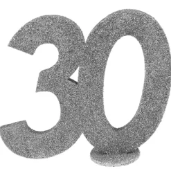 Lille Sølv Glitter "30" Tal - Borddekoration