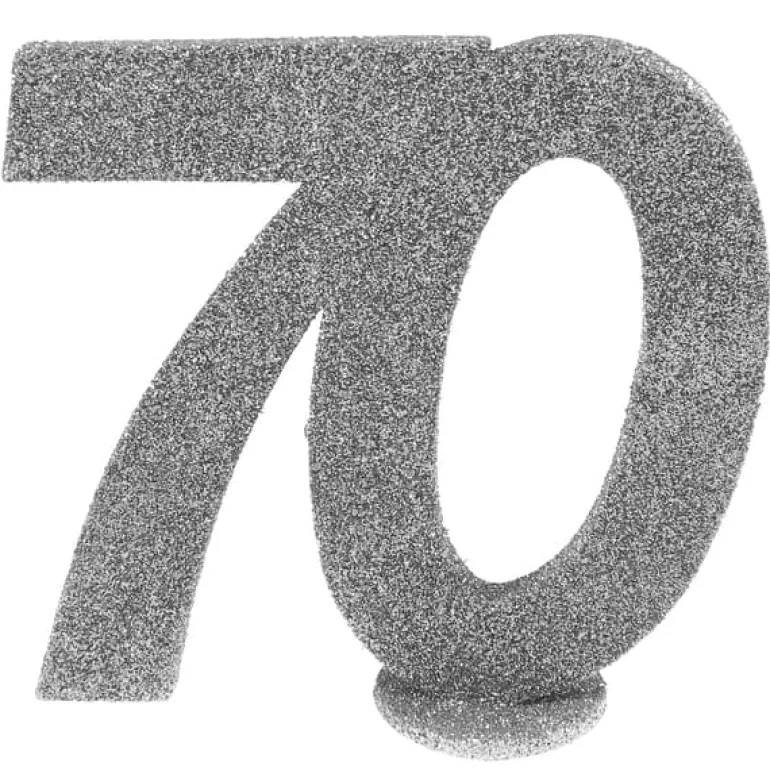 Lille Sølv Glitter "70" Tal - Borddekoration