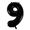Lille Sort Folie Tal Ballon (ca. 40cm.) - 9 Tal