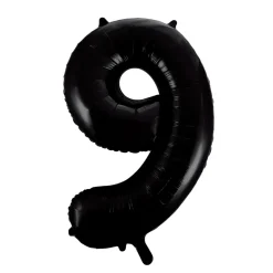 Lille Sort Folie Tal Ballon (ca. 40cm.) - 9 Tal
