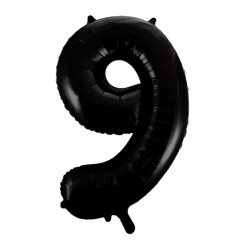 Lille Sort Folie Tal Ballon (ca. 40cm.) - 9 Tal