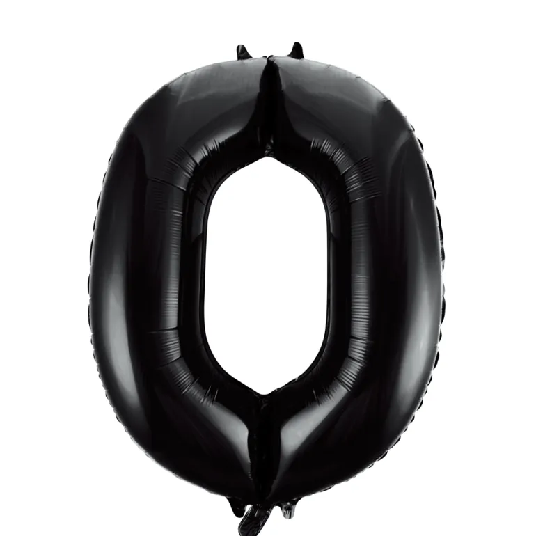 Lille Sort Folie Tal Ballon (ca. 40cm.) - 0 Tal