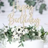 Luksus Kage Topper i Træ - "Happy Birthday"