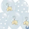 Lyseblå balloner med elefanter (30cm.)