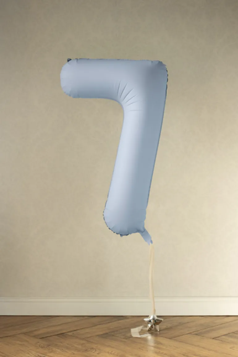 Lyseblå Tal Ballon 86 cm - 7