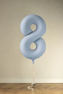 Lyseblå Tal Ballon 86 cm - 8