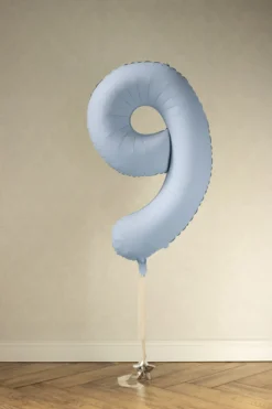 Lyseblå Tal Ballon 86 cm - 9