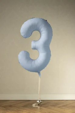 Lyseblå Tal Ballon 86 cm - 3