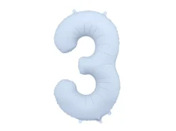 Lyseblå Tal Ballon 86 cm - 3